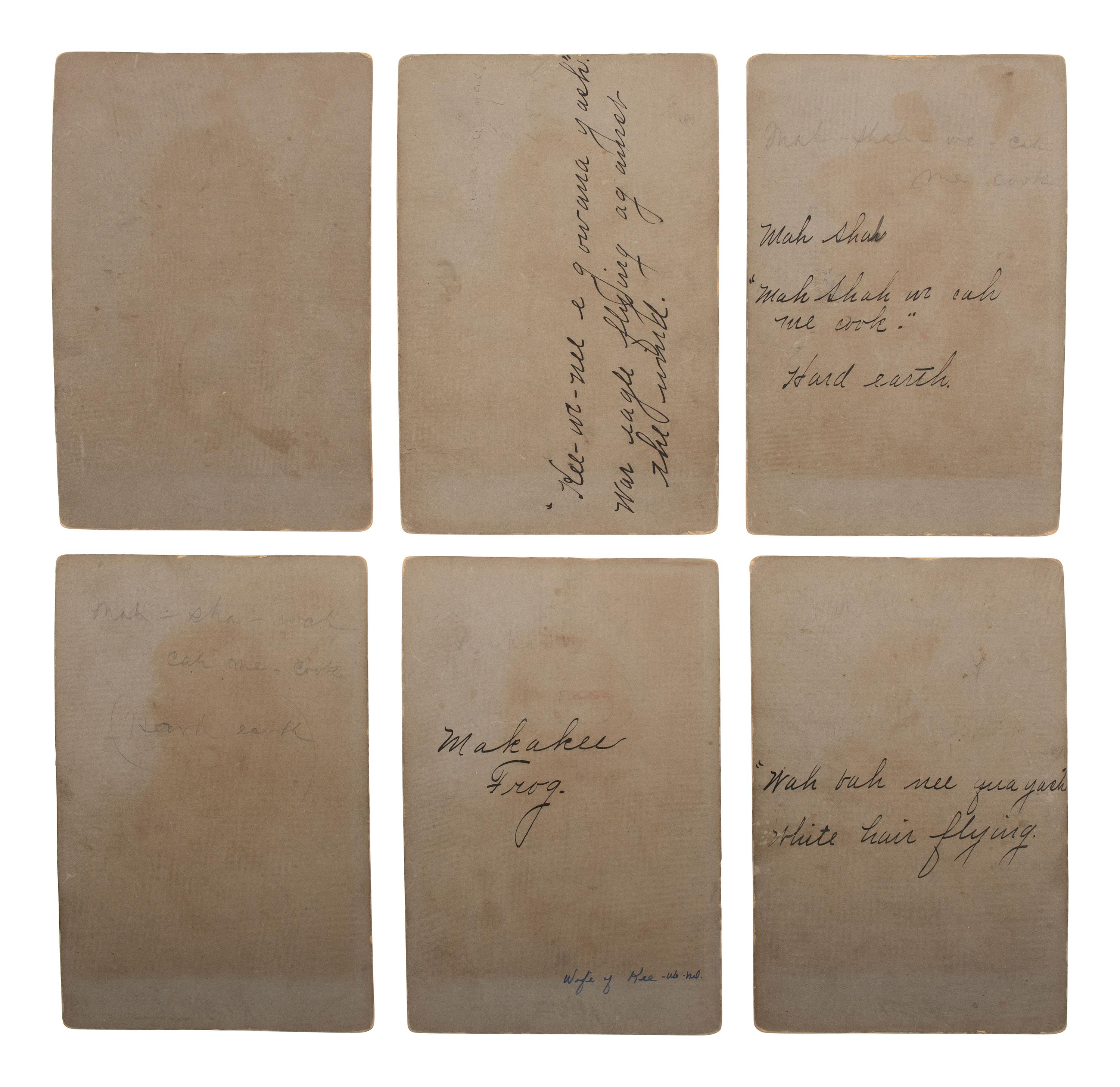 [NATIVE AMERICANS]. BARRY, J., photographer. A group of 6 cabinet cards of identified Ojibwe Indians. Thief River Falls, MN.