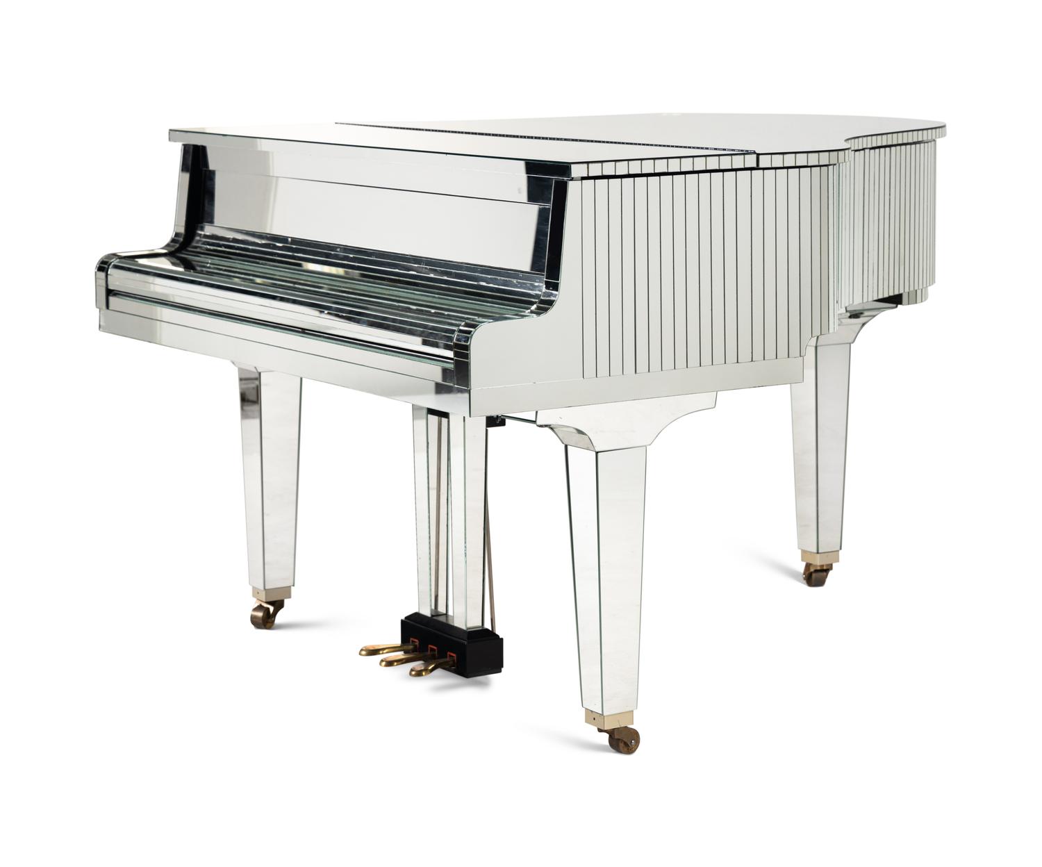 A Custom Yamaha Mirrored Baby Grand Piano