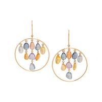 ROSE GOLD AND MULTICOLOR SAPPHIRE EARRINGS