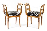 A Pair of Biedermeier Style Benches Height 31 x width 26 inches. — 20TH CENTURY