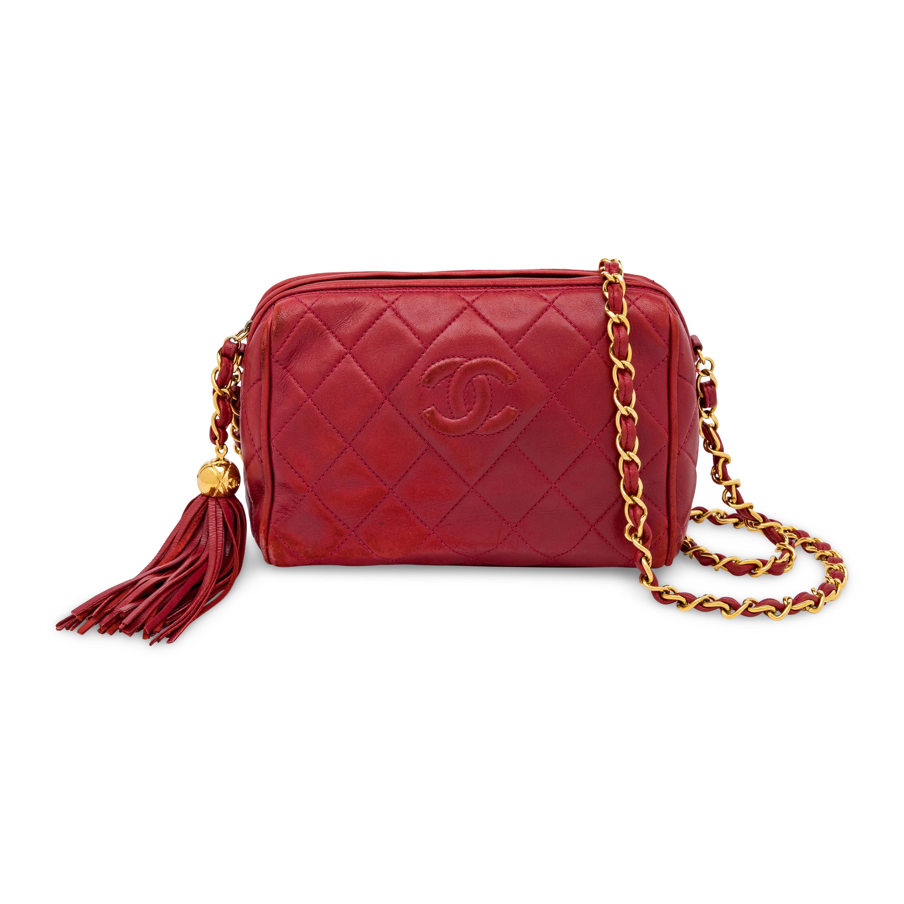 Chanel, Camera Bag in Quilted Red Leather