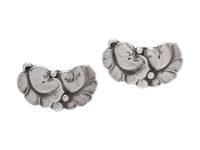 A Pair of Sterling Silver Earclips, Harald Nielsen for Georg Jensen,