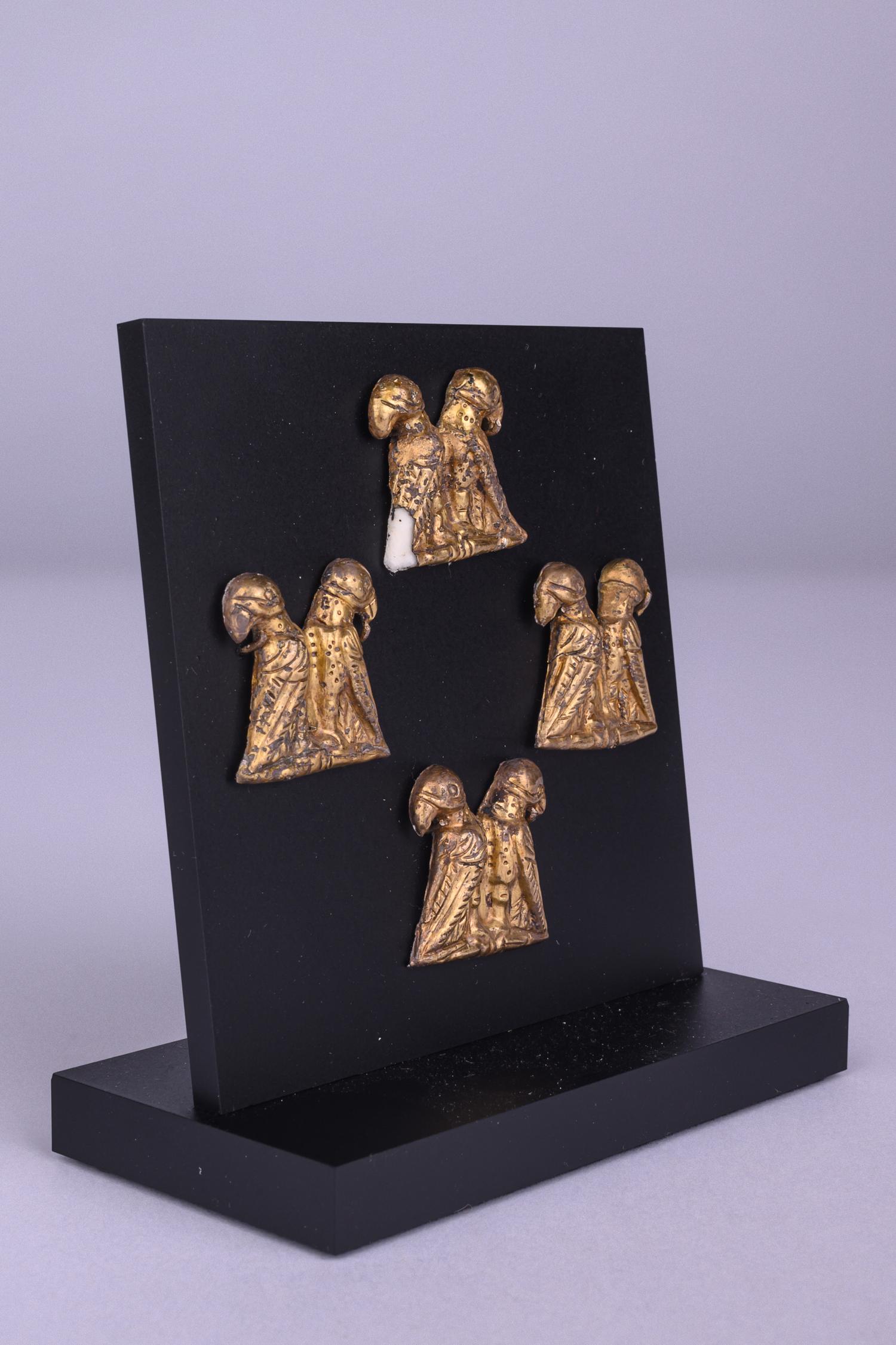 Four Thracian Gilt-Silver Double Eagle Plaques