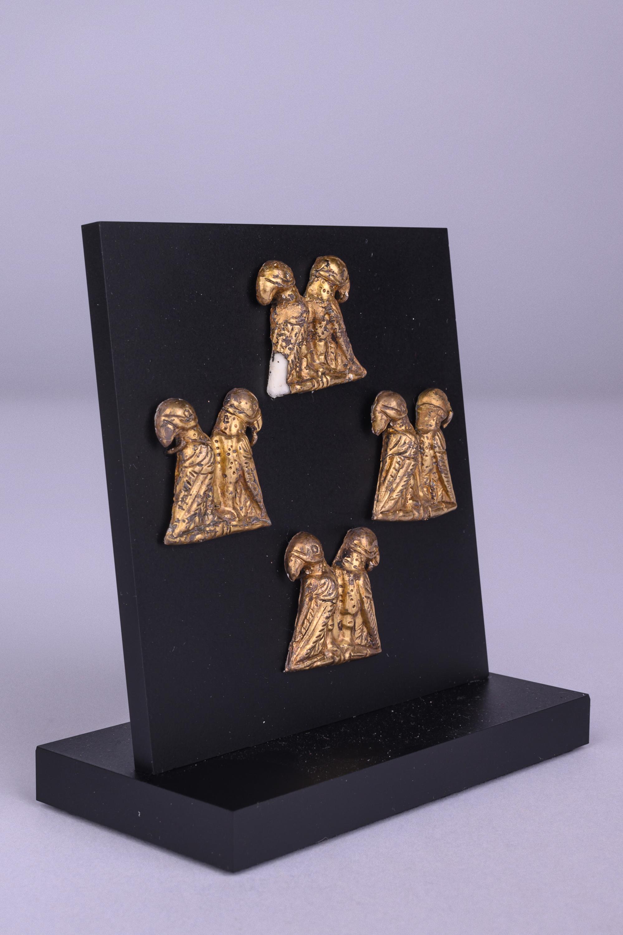 Four Thracian Gilt-Silver Double Eagle Plaques