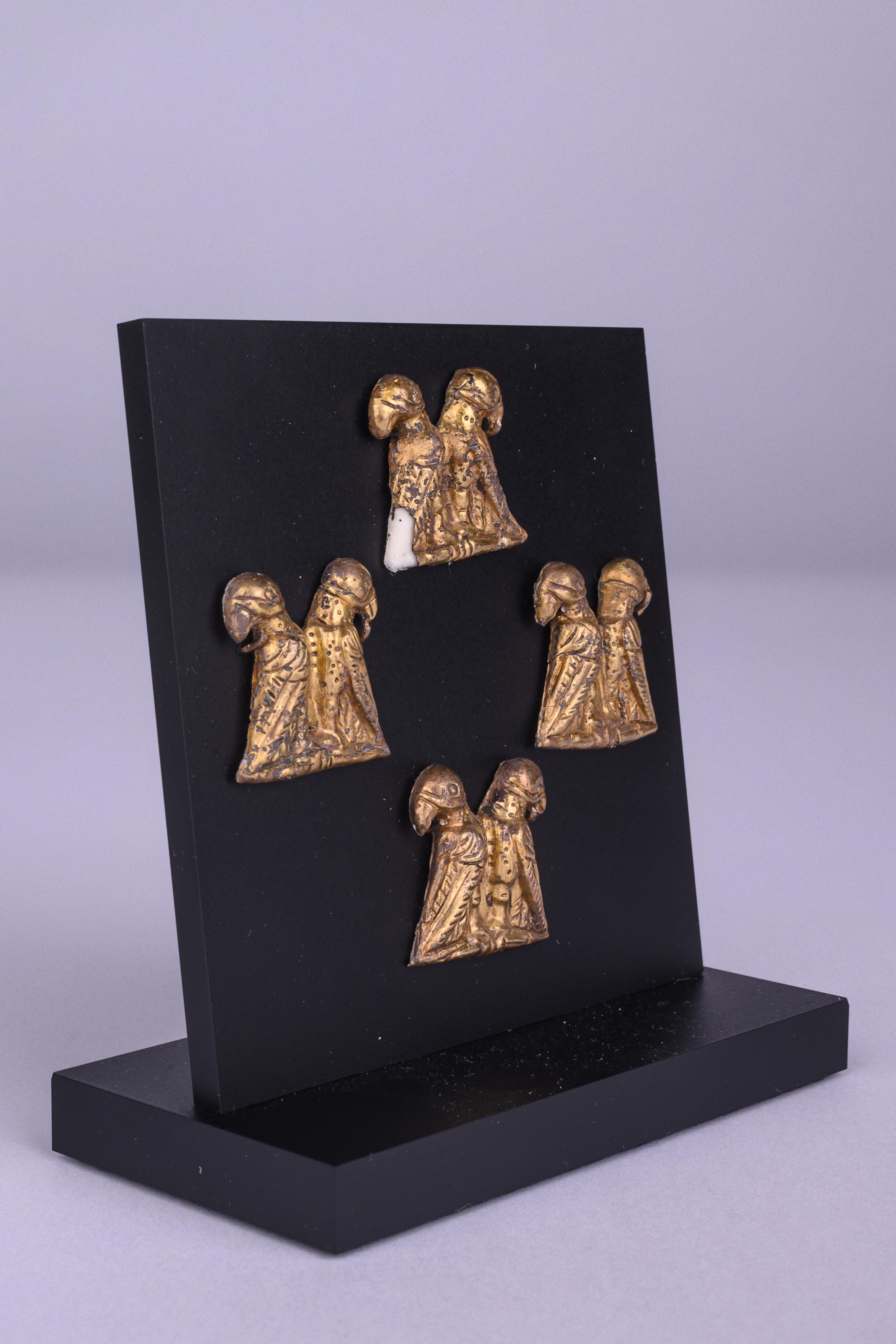 Four Thracian Gilt-Silver Double Eagle Plaques