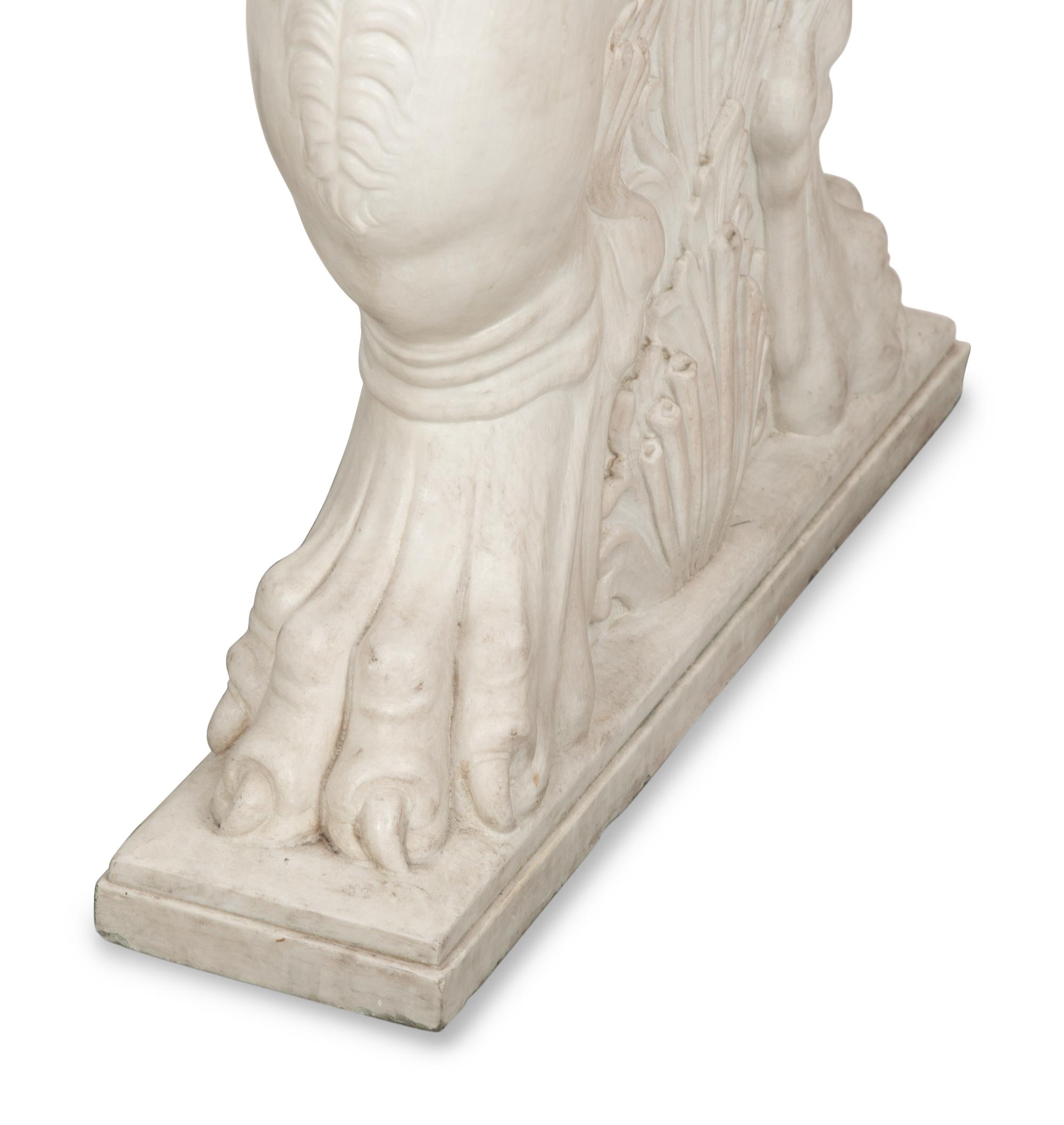 An Italian Specimen Marble and Carved White Marble Table
