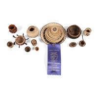 A Collection of Pomo, Tohono-O'odham, and Navajo Miniature Baskets