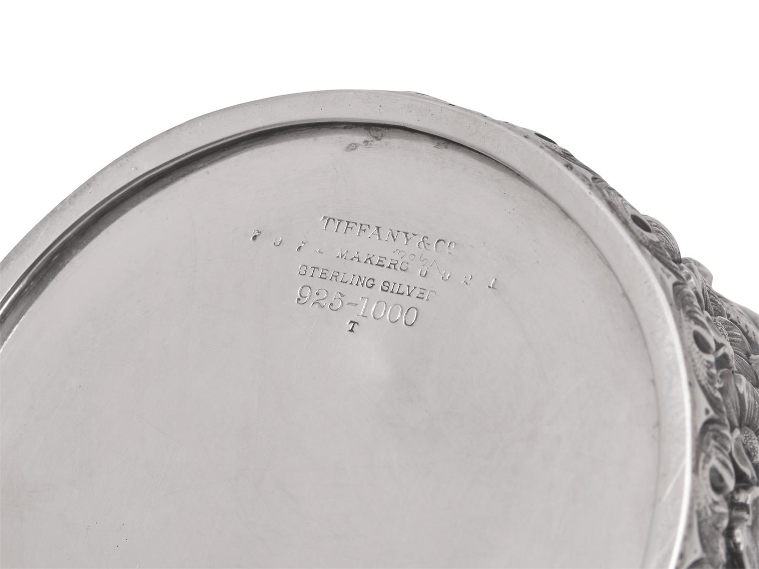 A Tiffany & Co. Repousse Dresser Jar and Associated Sterling Silver Undertray