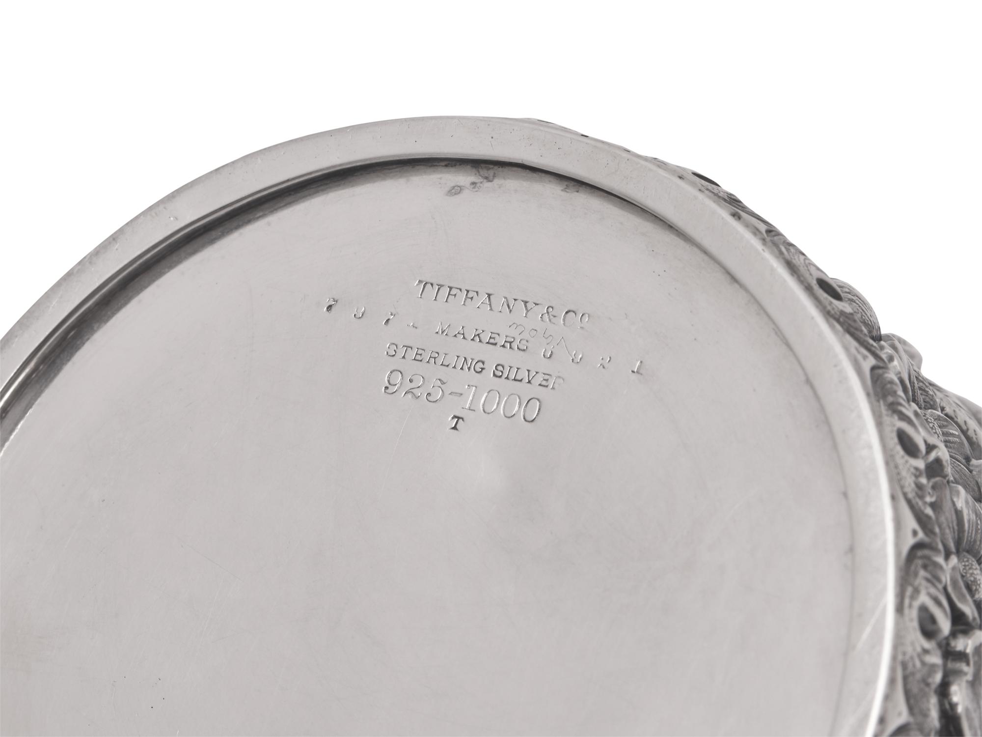 A Tiffany & Co. Repousse Dresser Jar and Associated Sterling Silver Undertray