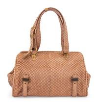 Bottega Veneta Snakeskin Frame Satchel