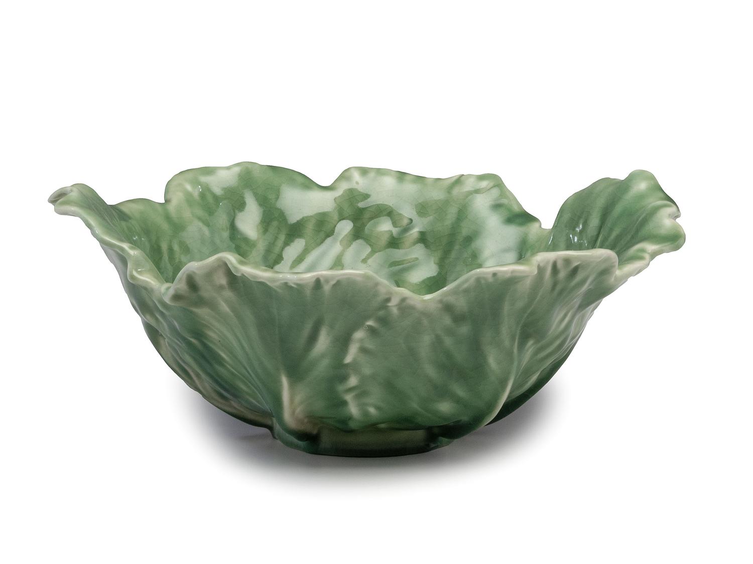 A Rookwood Pottery Celadon Glaze Cabbage Leaf Bowl