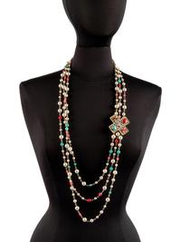 Chanel Faux Pearl, Pink and Blue Bead Necklace, 2017