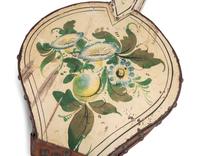 Two Carved and Painted Decorated Wood and Leather Bellows