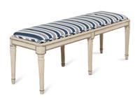 A Louis XVI Grey-Painted Bench