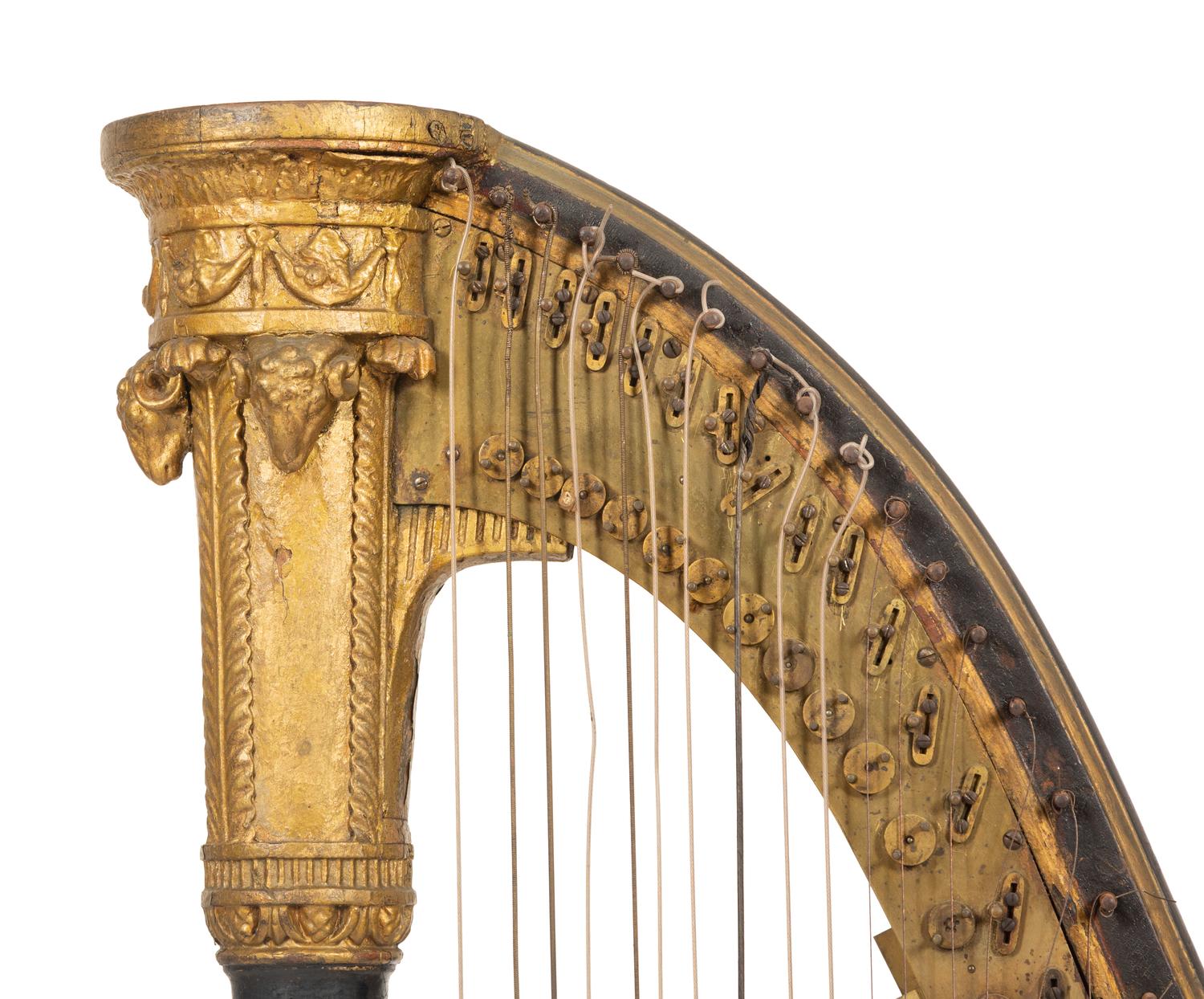 An English Regency Eight Pedal Harp By Jacob Erat (English, 1758-1821)