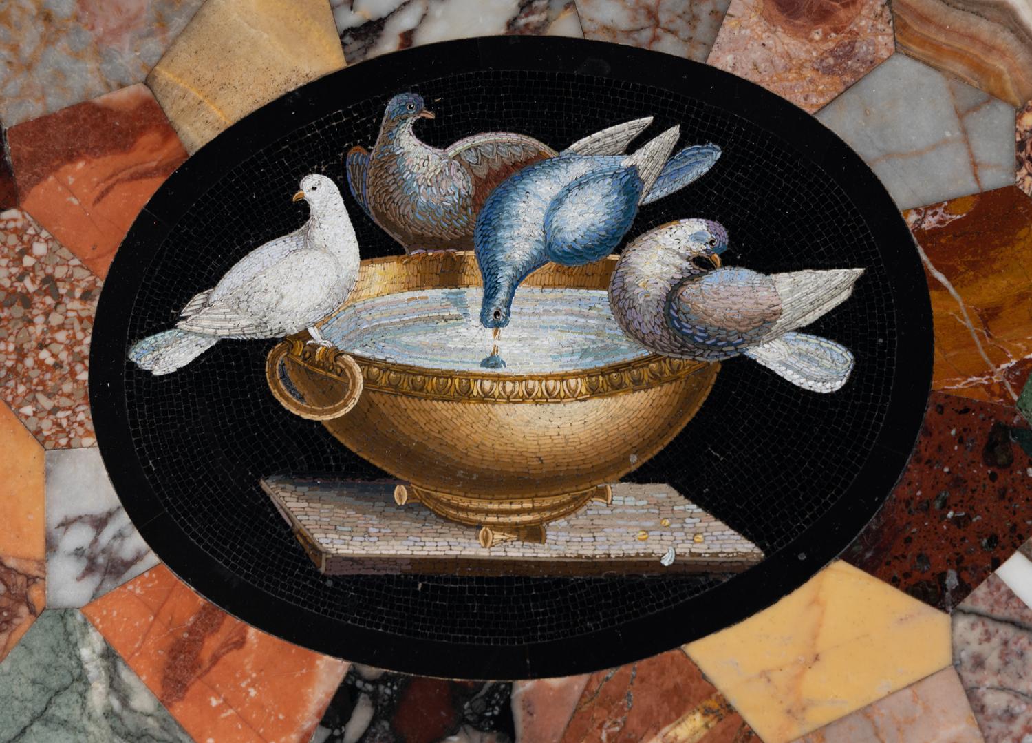 An Italian Micromosaic and Specimen Marble Table