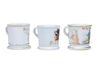 Three Porcelain Occupational Shaving Mugs