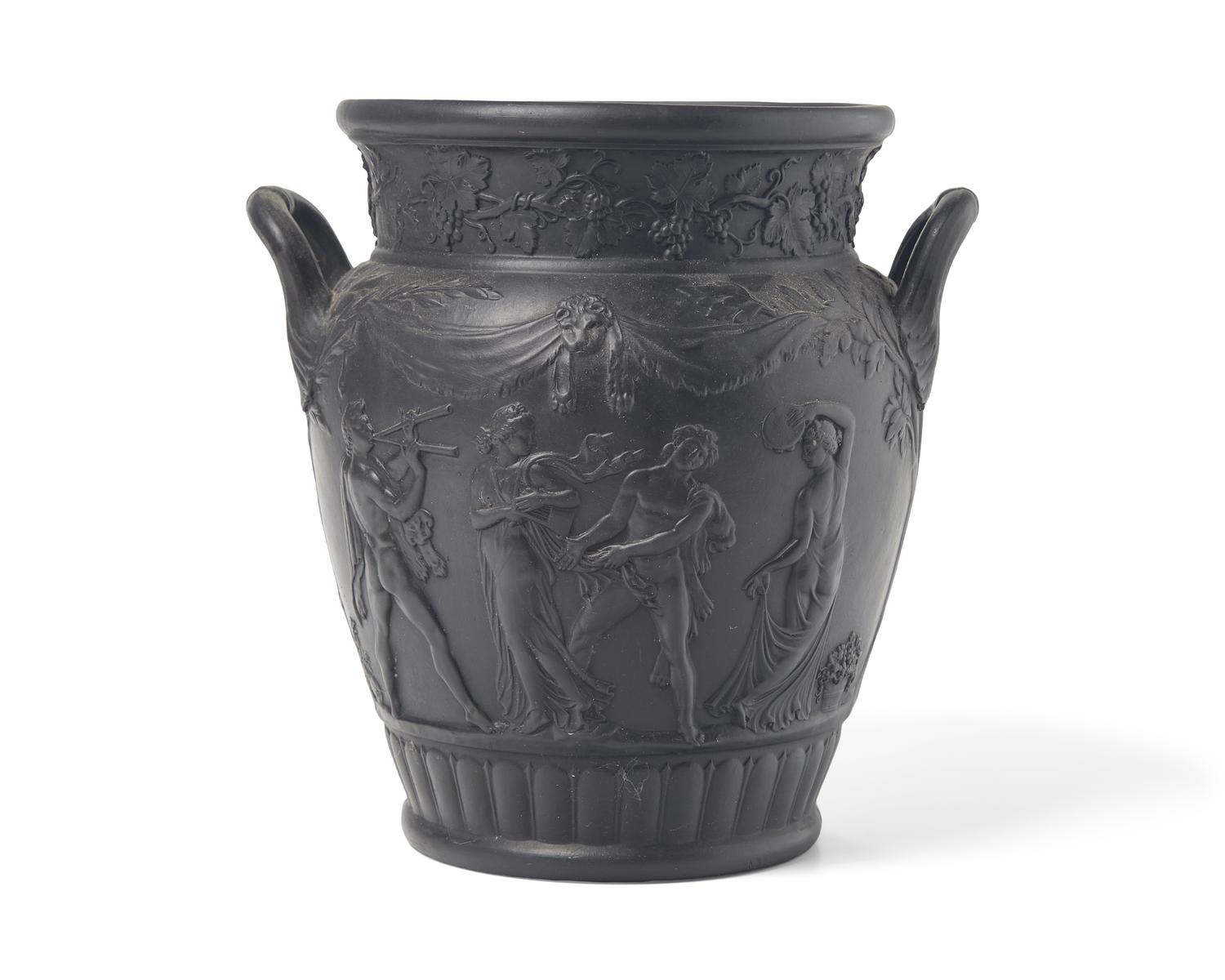 A Wedgwood Black Basalt Twin-Handled Urn