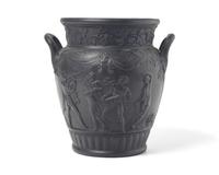 A Wedgwood Black Basalt Twin-Handled Urn