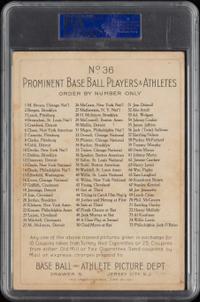 A 1911 T3 Turkey Red Cabinets Tris Speaker Baseball Card (PSA 3 VG) Checklist Back