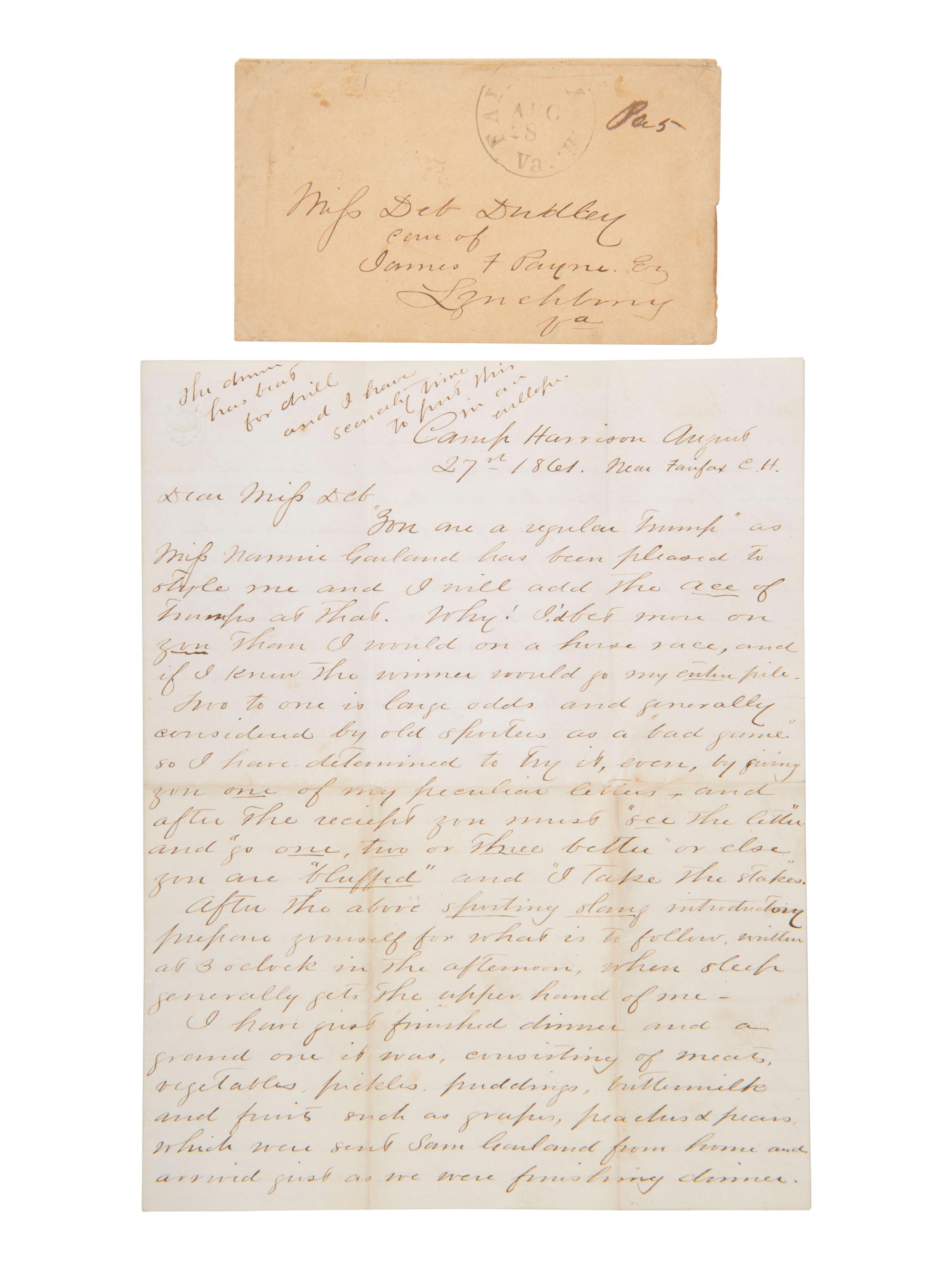 [CIVIL WAR]. CSA soldier's letter from VA: "...we...killed 5 Yankees and wounded several others..."