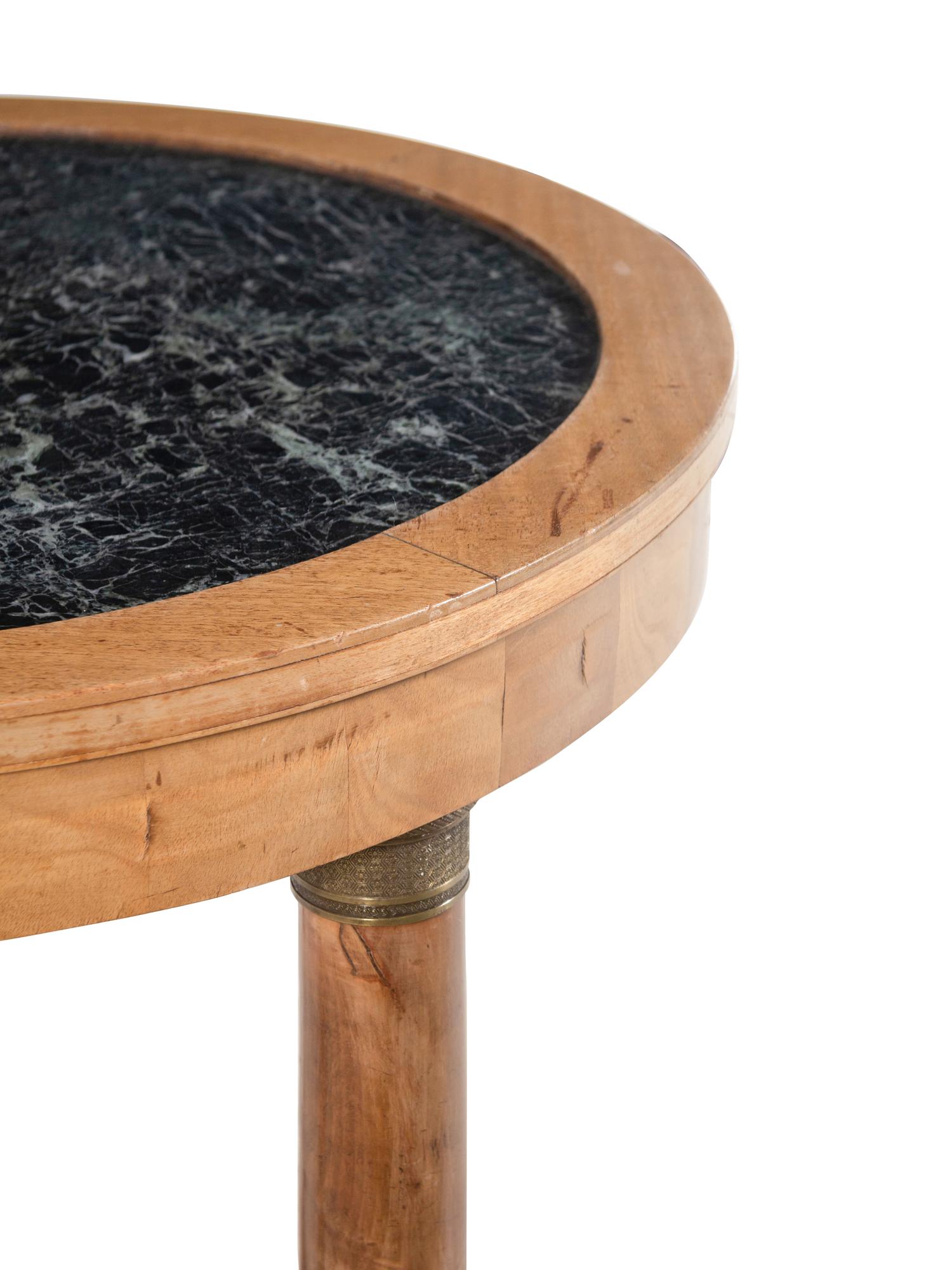 An Empire Style Fruitwood Marble-Top Guéridon