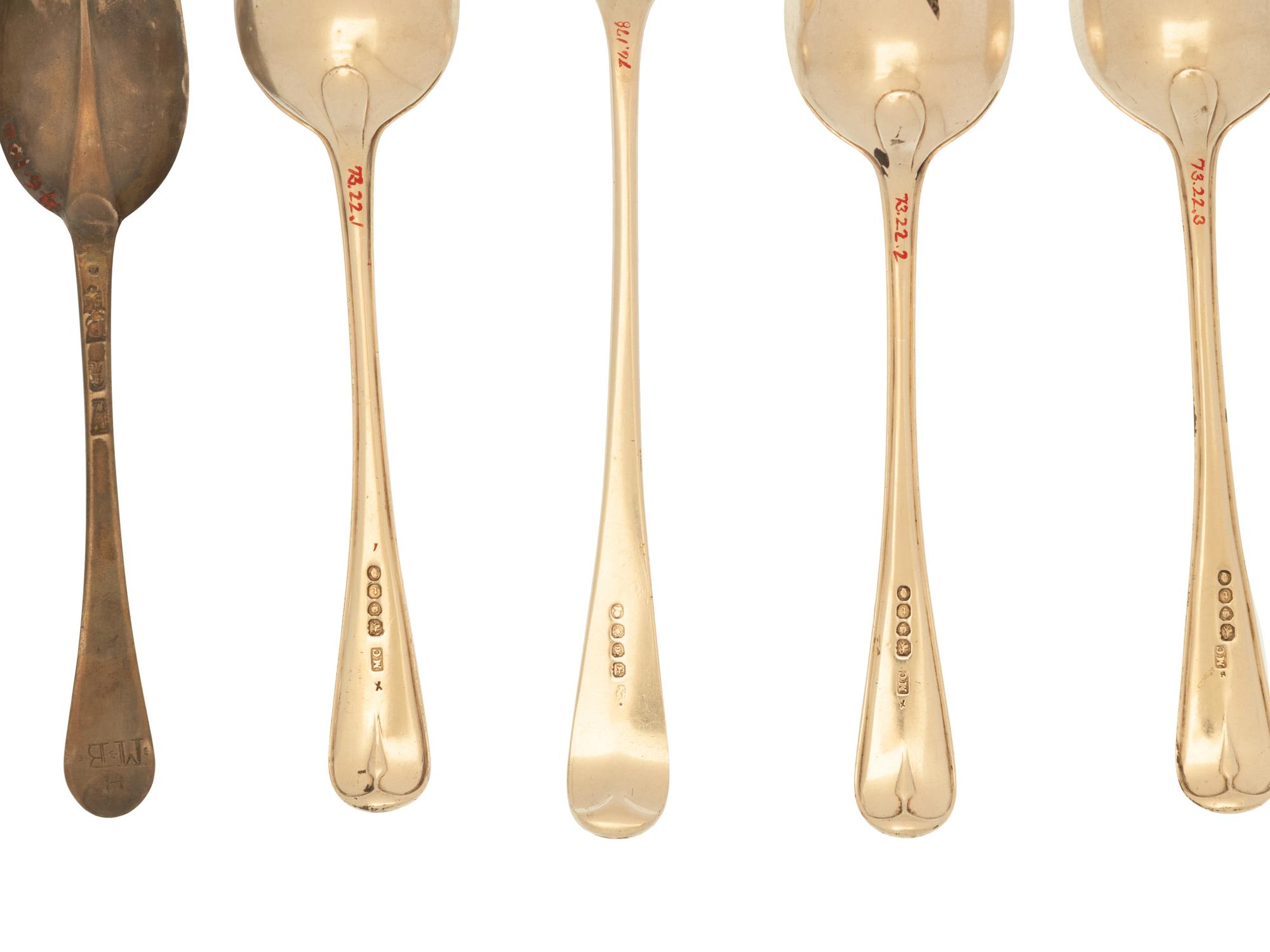 Nine English Silver Flatware Articles