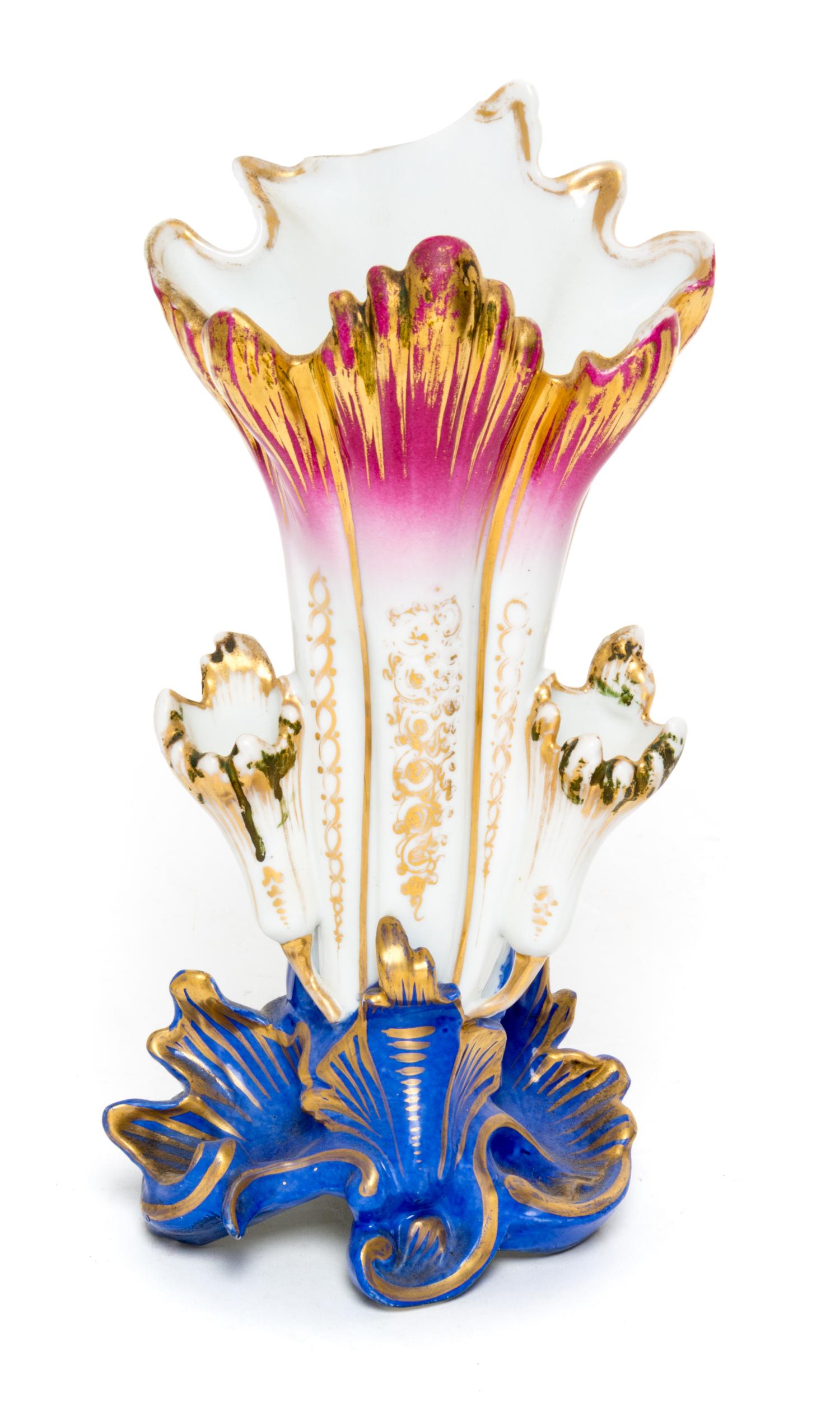 A Paris Porcelain Spill Vase Height 10 3/4 inches. — 19TH/20TH CENTURY