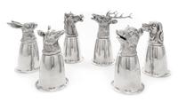 A Set of Six Italian Silver-Plate Stirrup Cups Height of tallest 6 1/4 inches. — GUCCI, CIRCA 1970s