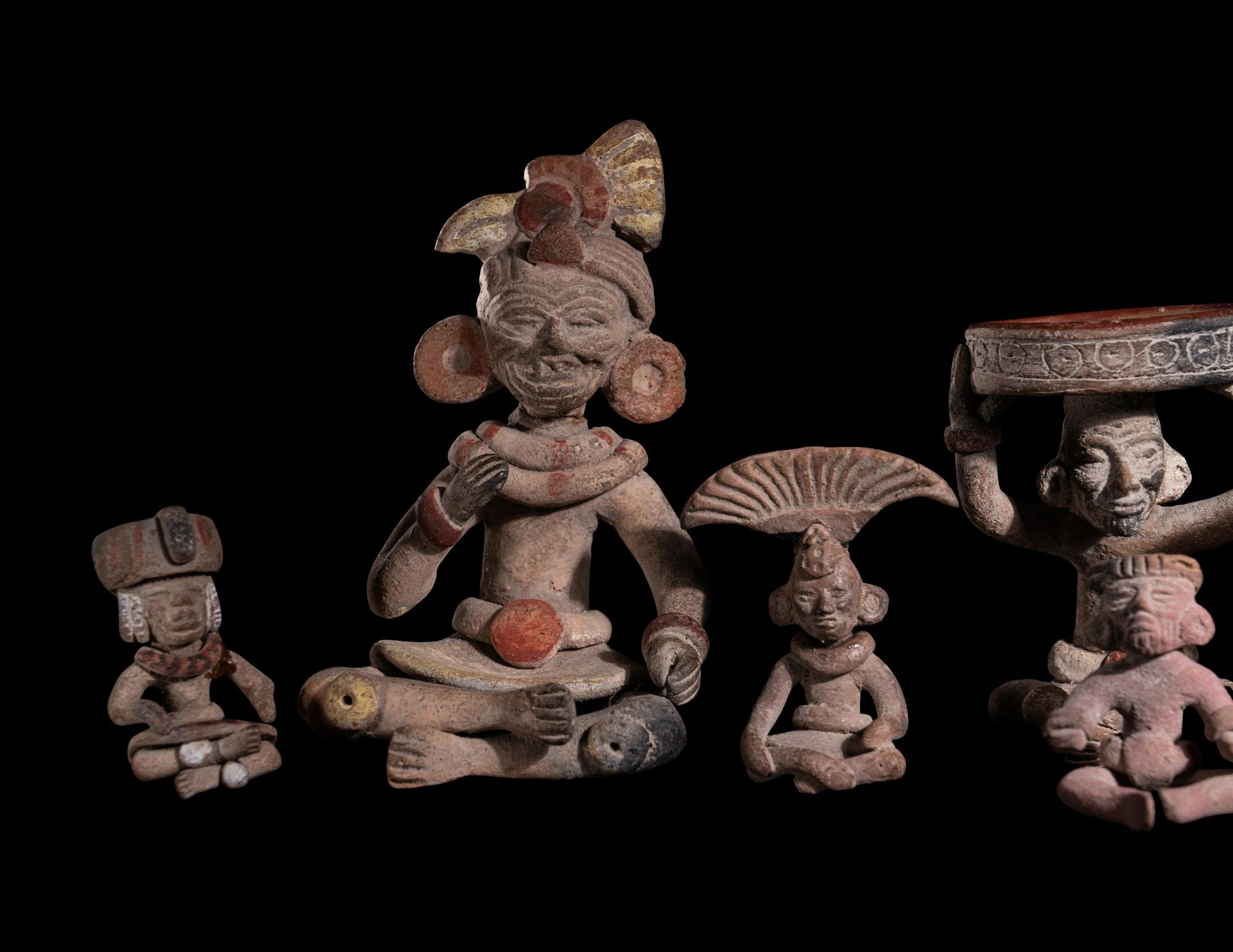 A Group of Eight Teotihuacan Style Figures