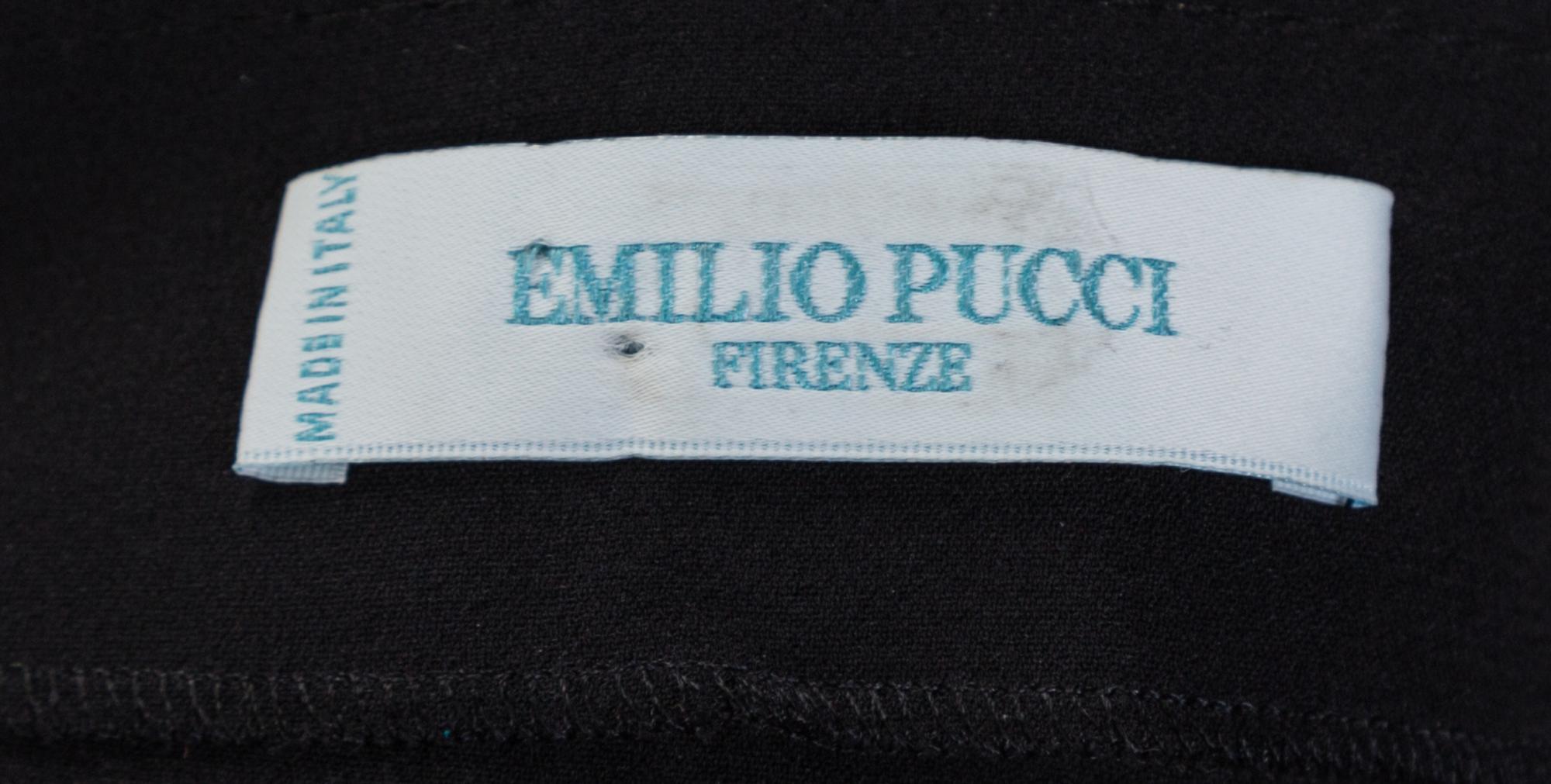 An Emilio Pucci Black Silk Sleeveless Dress, Size 8; Belt: 31.25" x 2.75".