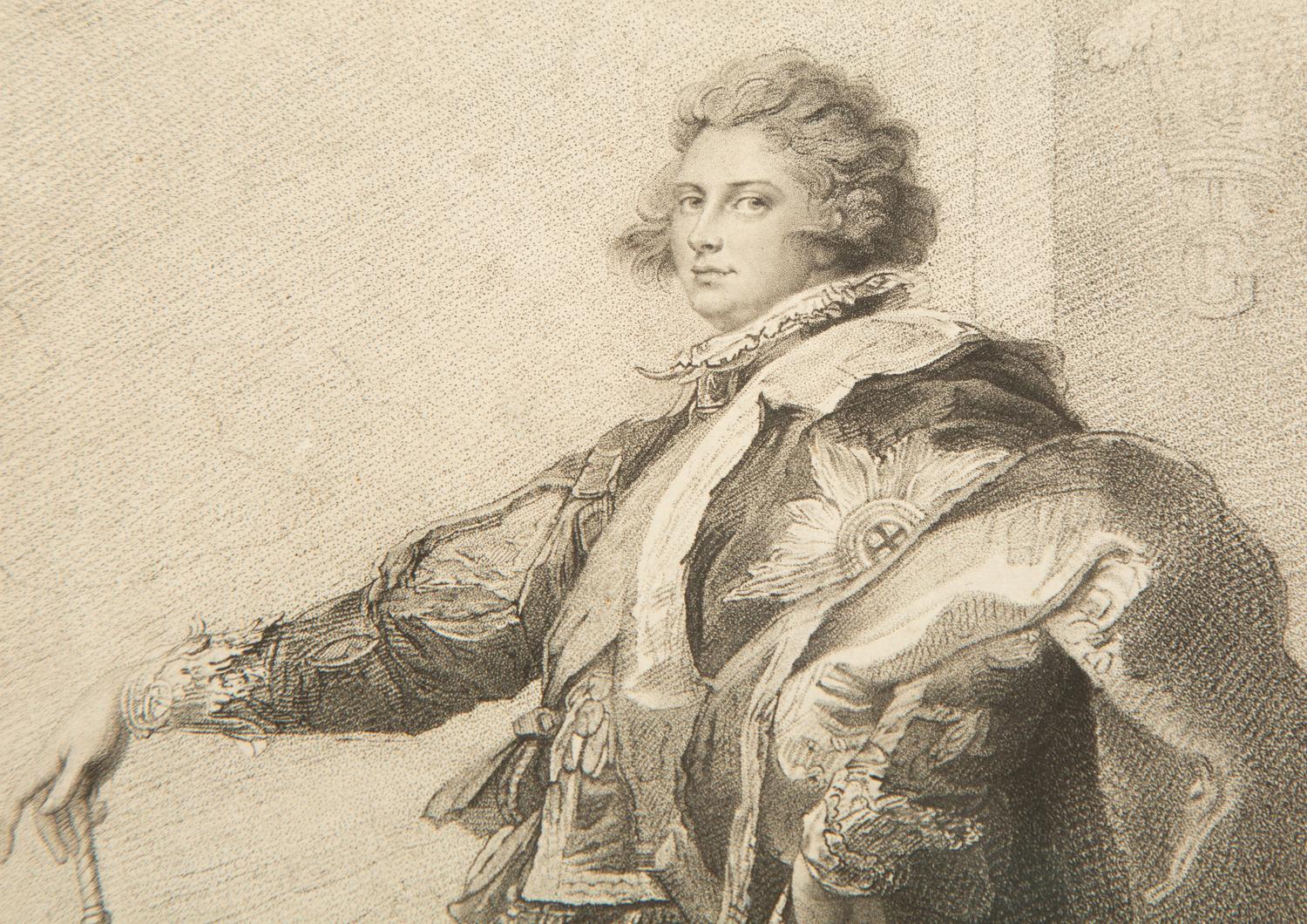 A Group of Six Framed Black and White Engravings of Famous British Figures