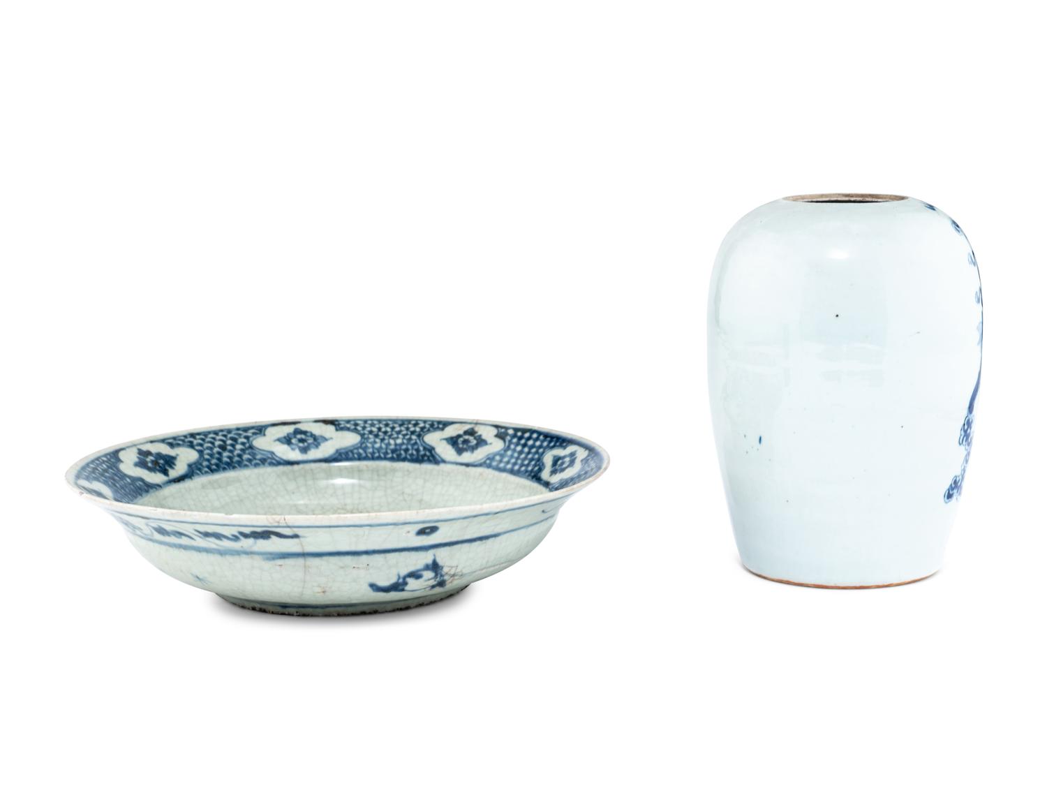 Two Chinese Blue and White Porcelain Wares