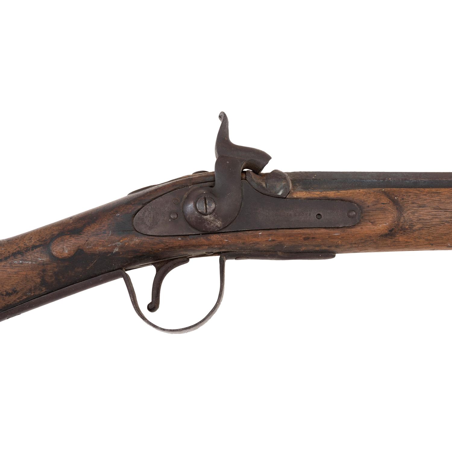 Native American Tacked & Decorated Percussion Trade Gun by Hollis & Sons