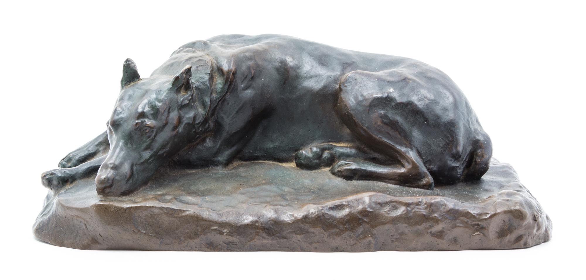 A Bronzed Resin Model of a Pinscher Width 12 inches. — After Bashka Paeff (American, 1894-1979)