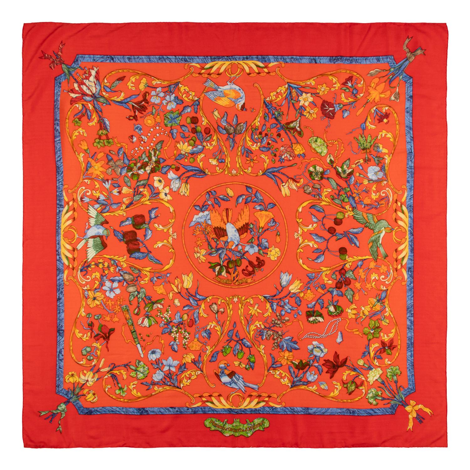 Hermès, Printed Cashmere/Silk Shawl 140