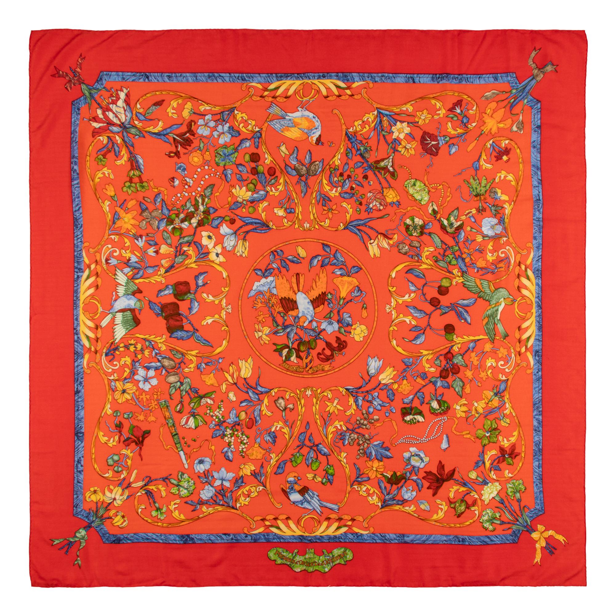 Hermès, Printed Cashmere/Silk Shawl 140