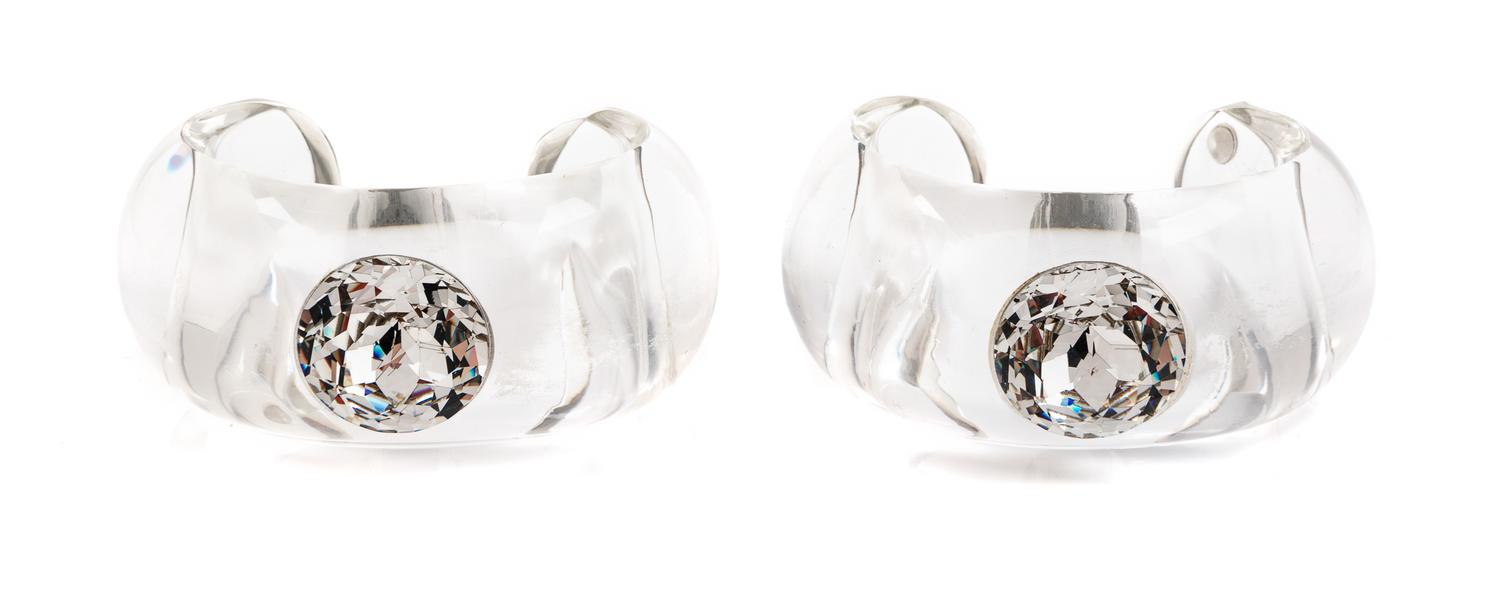 Pair of Vintage Swarovski Cuff Bracelets, 1980-90s