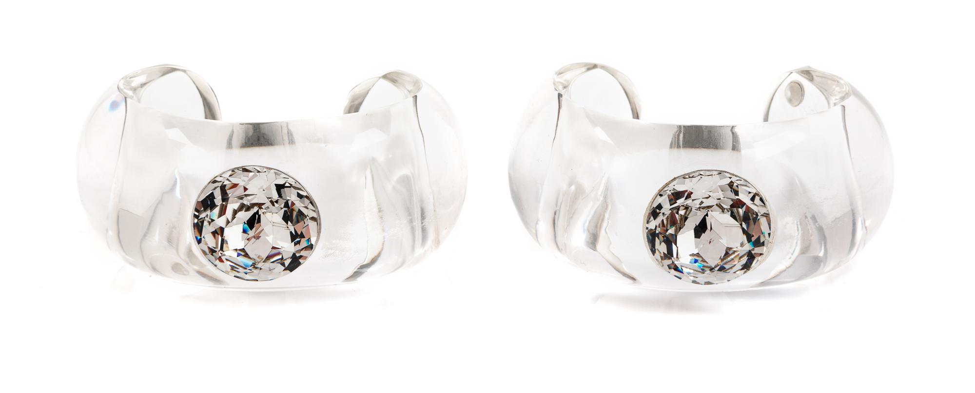 Pair of Vintage Swarovski Cuff Bracelets, 1980-90s
