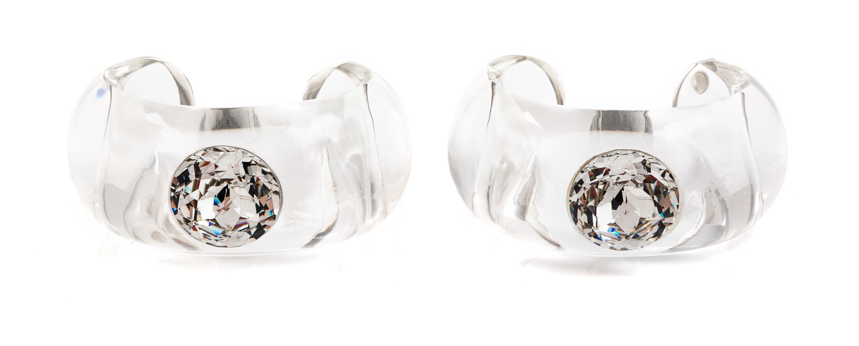 Pair of Vintage Swarovski Cuff Bracelets, 1980-90s