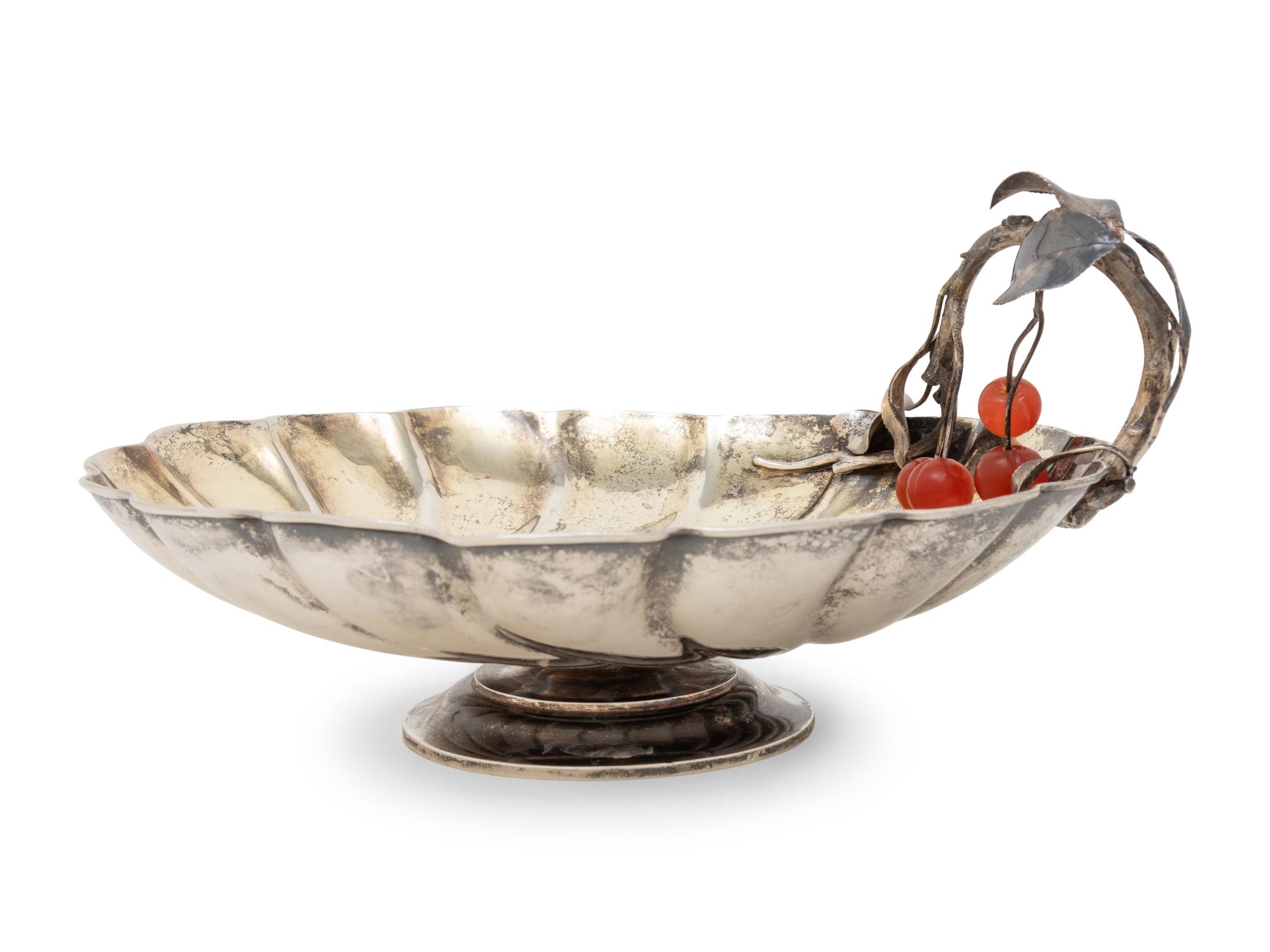 A Fabergé Silver, Parcel-Gilt and Hardstone Mounted Fruit Bowl