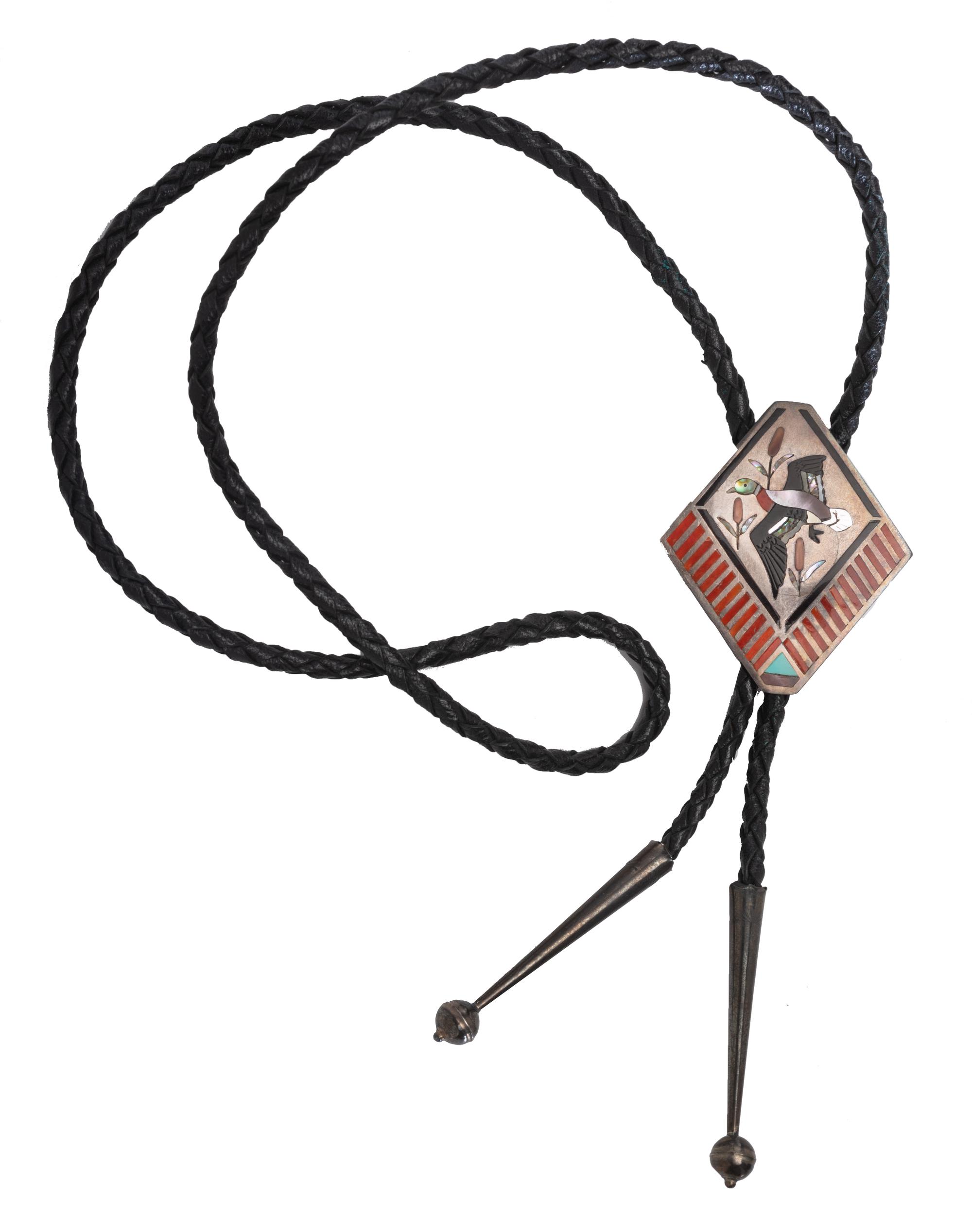 Silver and Mosaic Inlay Bolo Ties Lot is located and will ship from Denver, Colorado.