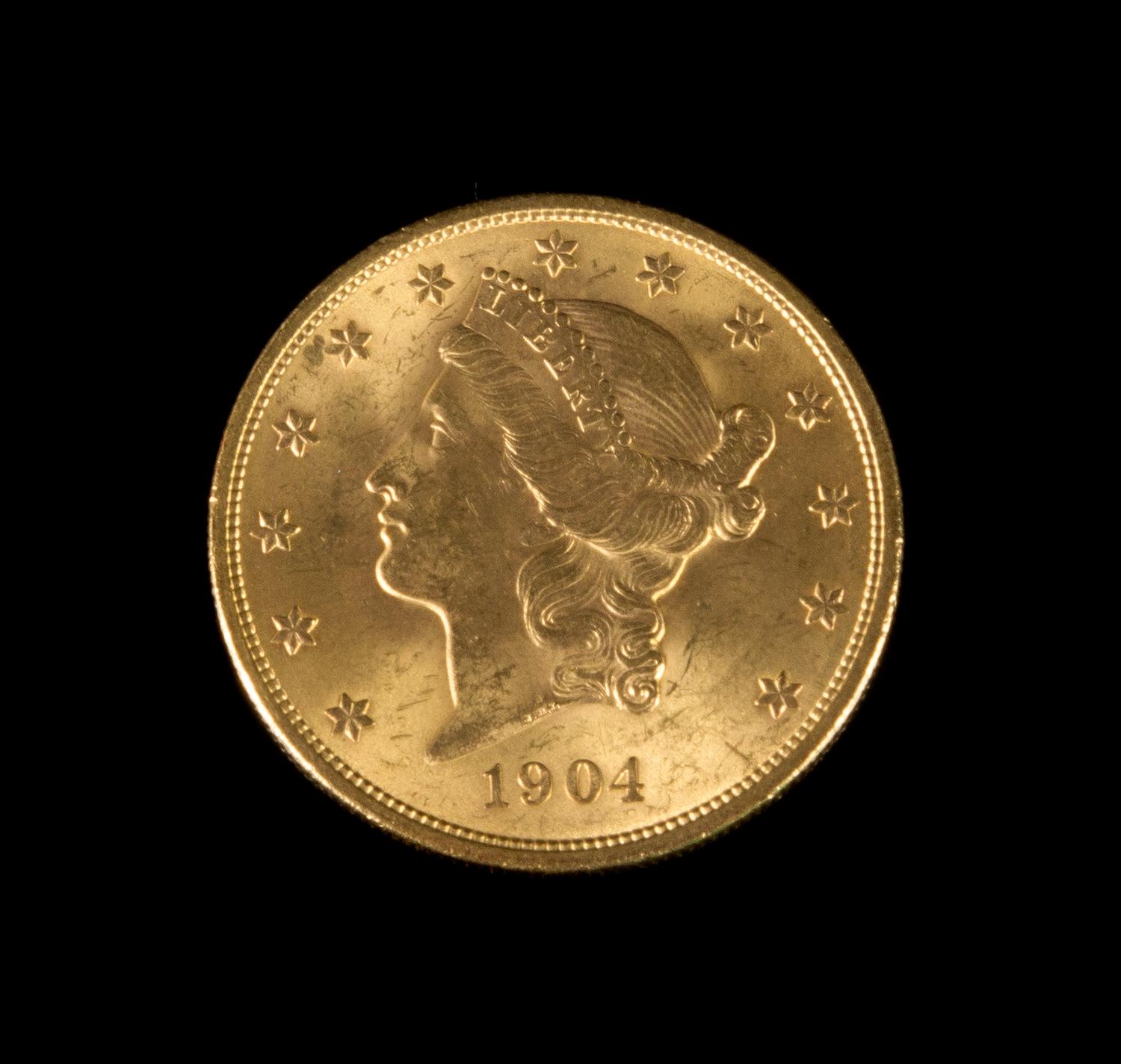 A United States 1904 Liberty Head $20 Gold Coin