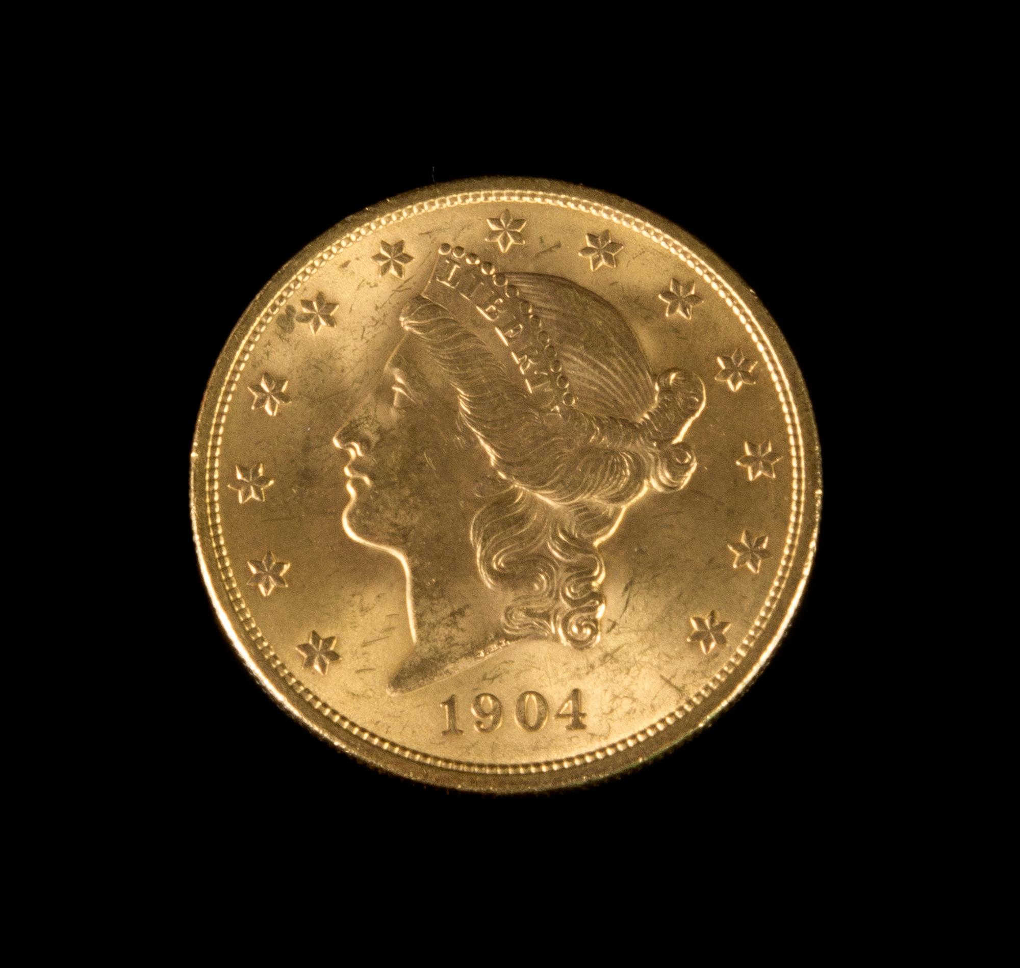 A United States 1904 Liberty Head $20 Gold Coin