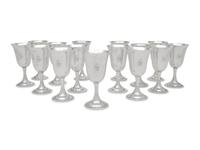 A Set of Fifteen American Silver Goblets