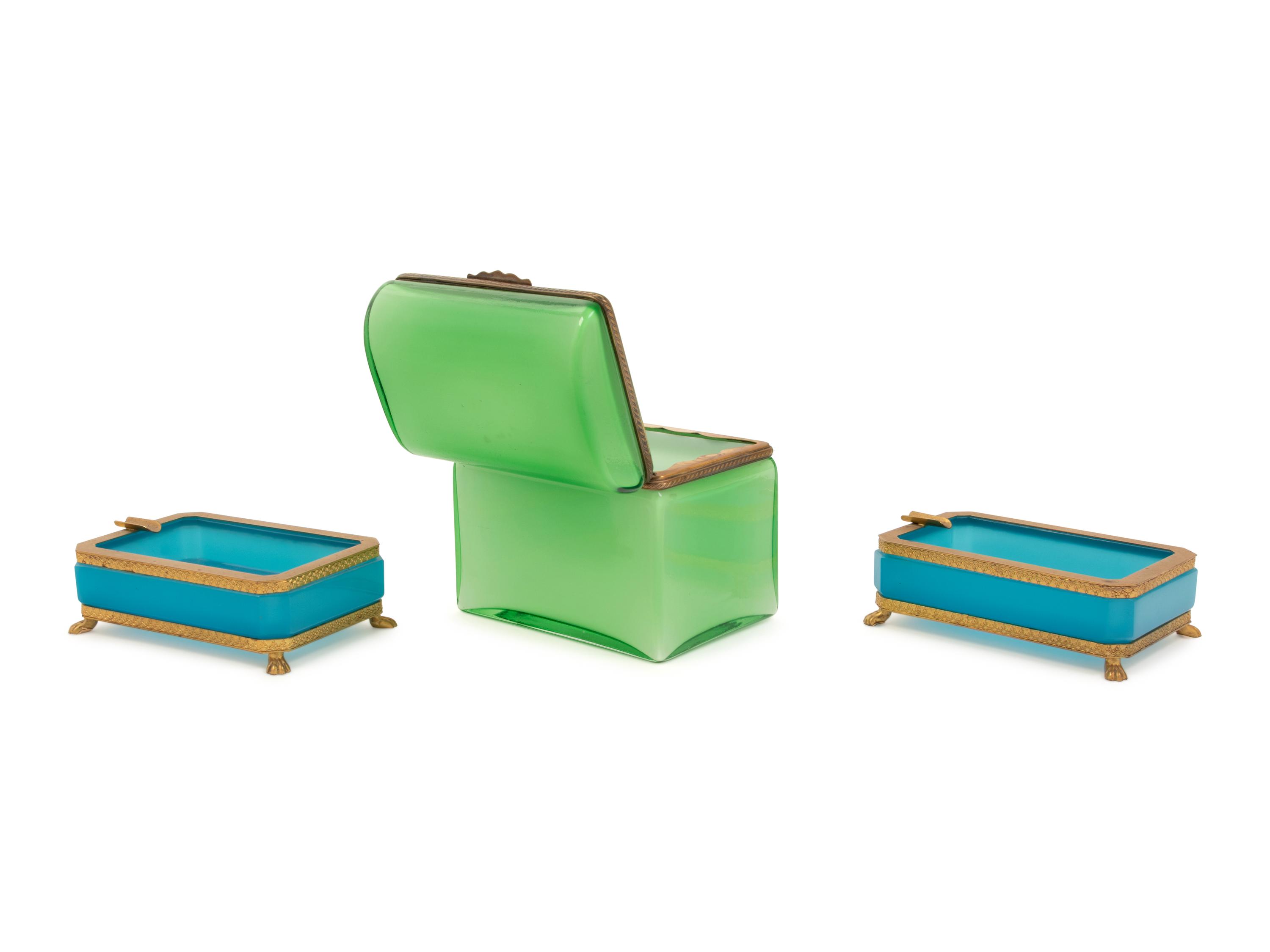 Three French Opaline Glass Table Articles