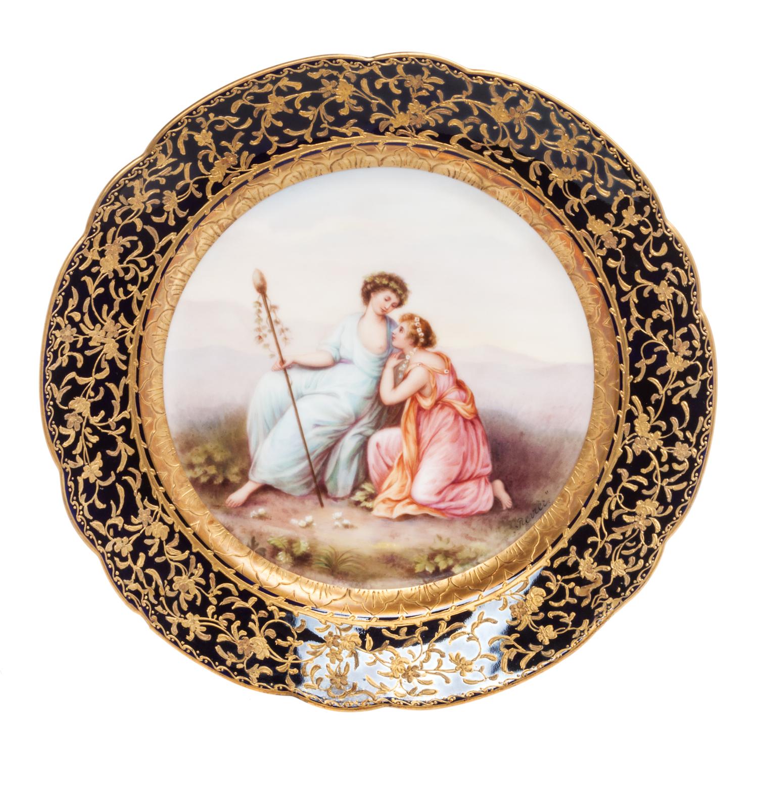 A Continental Porcelain Cabinet Plate Diameter 9 1/4 inches.