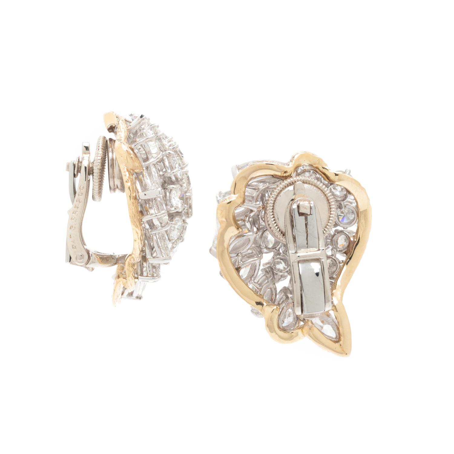 CARTIER, DIAMOND CLUSTER CLIP EARRINGS