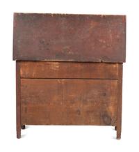 A Country Paneled Red Painted Pine and Maple One-Drawer Blanket Chest, Early 18th Century