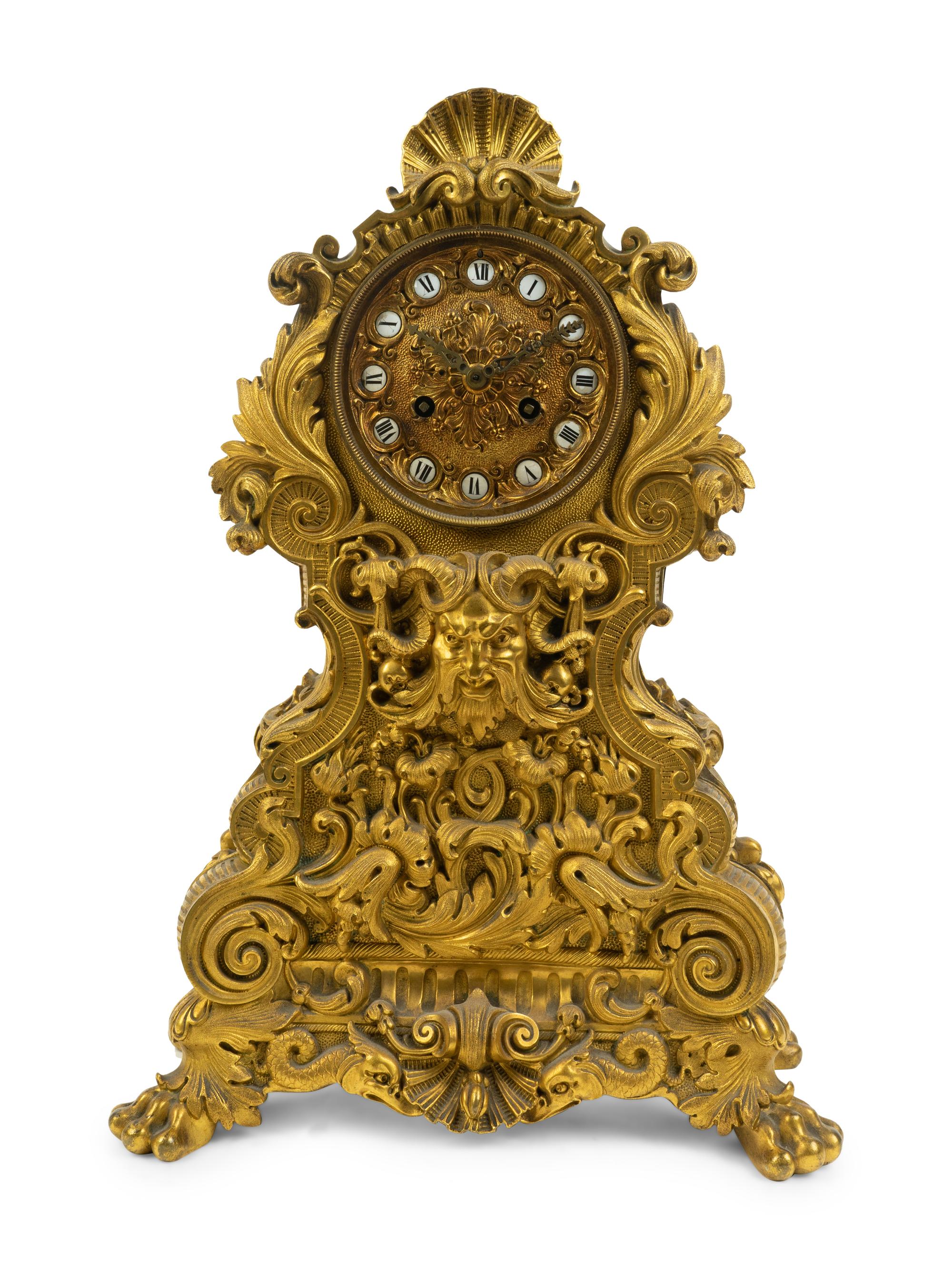 A Napoleon III Gilt Bronze Clock — LATE 19TH CENTURY
